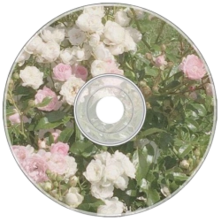 CD with flowers printed on it